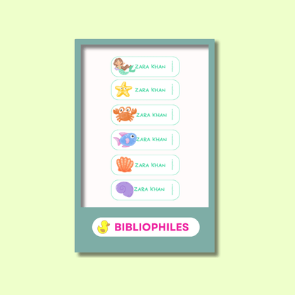 Personalised Clothes Stickers - Mermaid - Bibliophiles