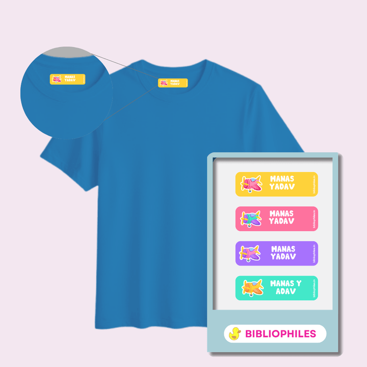 Personalised Clothes Stickers - Planes - Bibliophiles