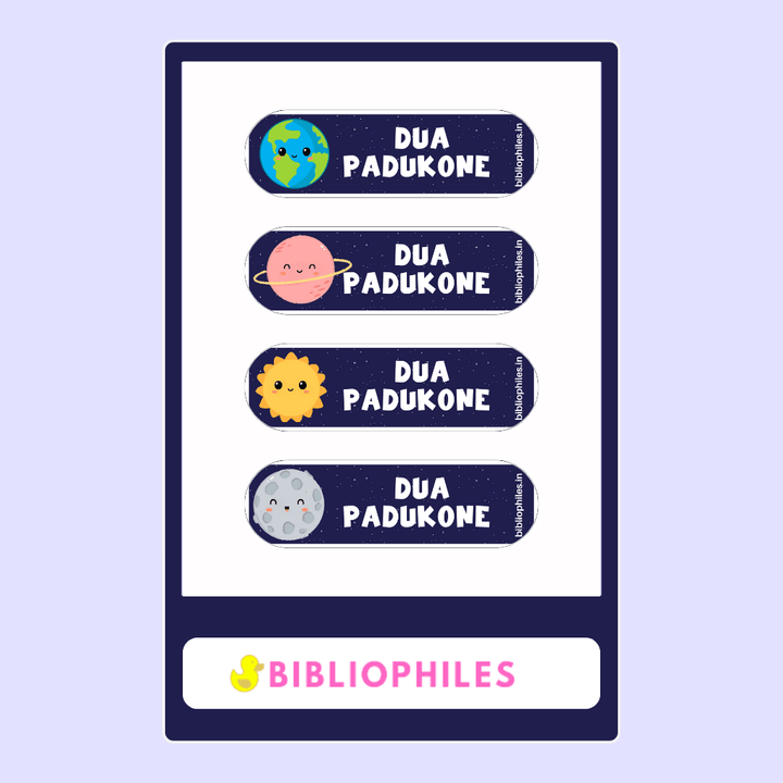 Personalised Clothes Stickers - Planet - Bibliophiles
