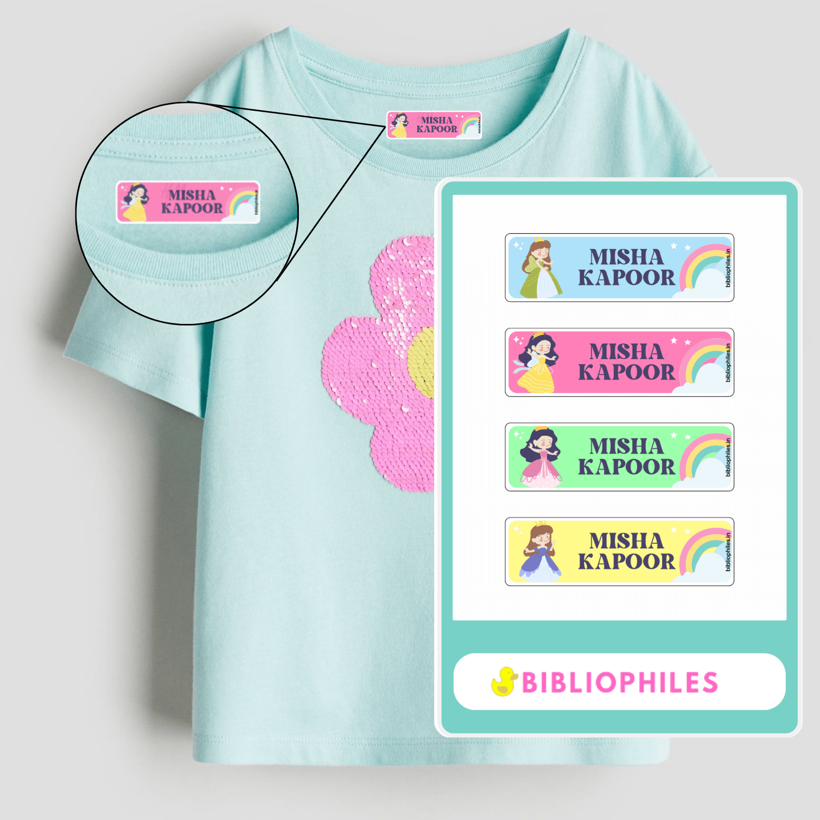 Personalised Clothes Stickers - Princess - Bibliophiles