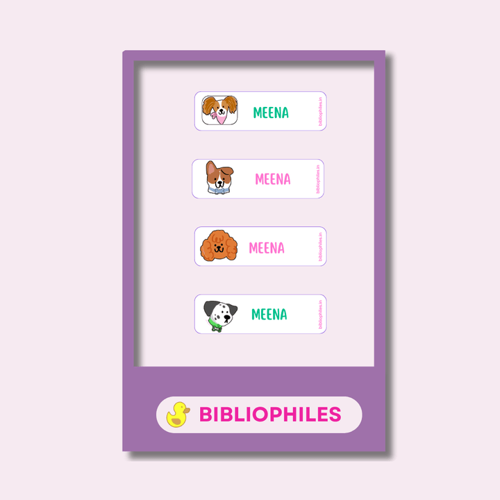 Personalised Clothes Stickers - Puppies - Bibliophiles