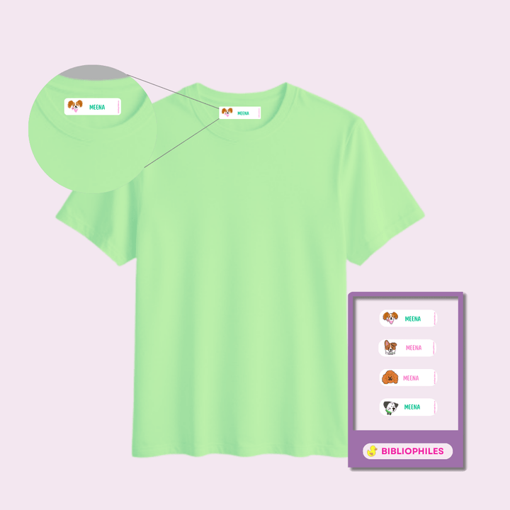 Personalised Clothes Stickers - Puppies - Bibliophiles