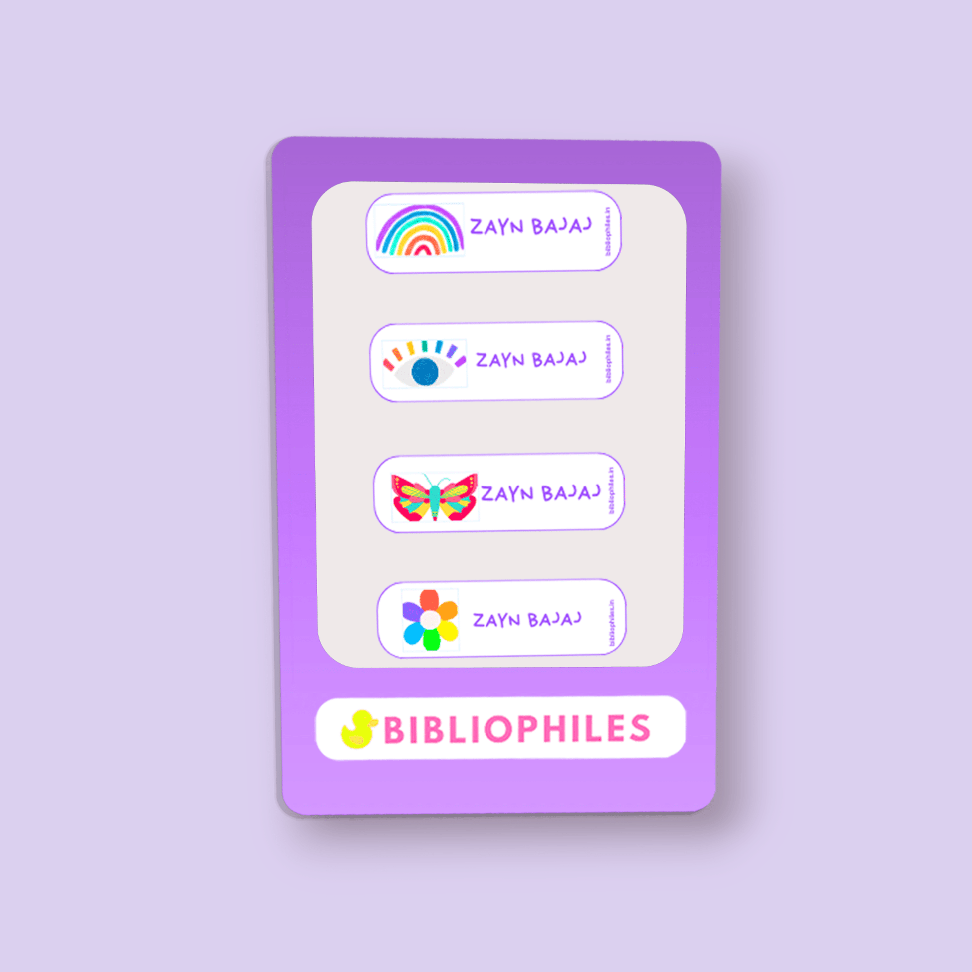 Personalised Clothes Stickers . Rainbow - Bibliophiles