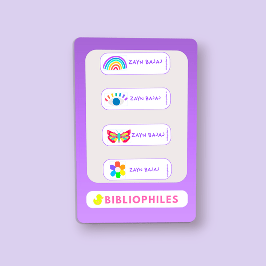 Personalised Clothes Stickers . Rainbow - Bibliophiles
