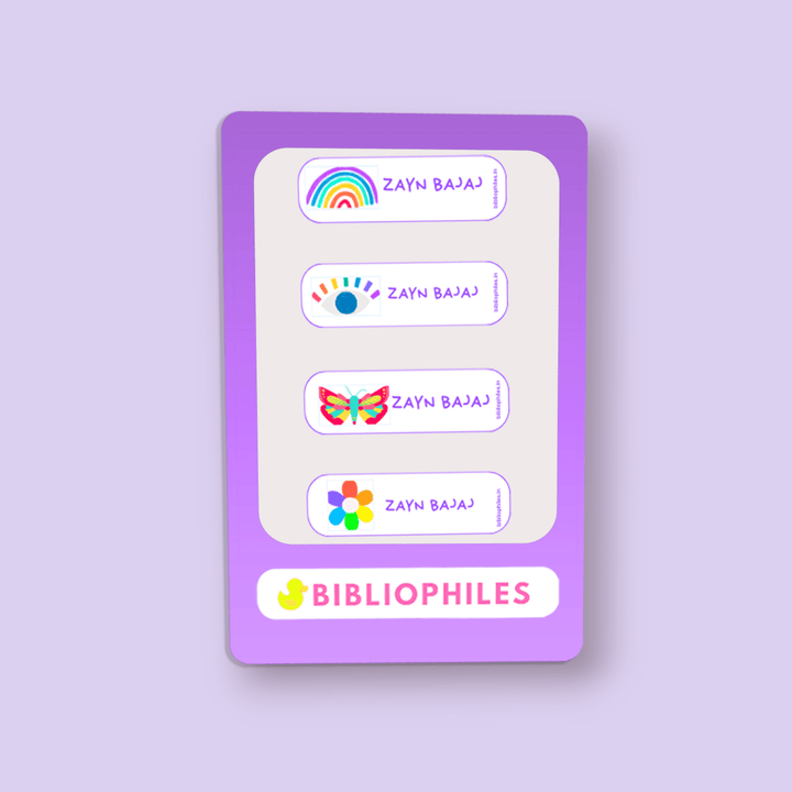 Personalised Clothes Stickers . Rainbow - Bibliophiles
