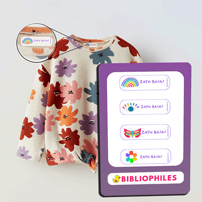 Personalised Clothes Stickers . Rainbow - Bibliophiles
