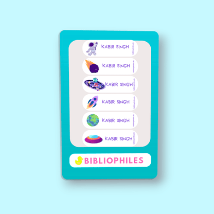 Personalised clothes stickers space theme