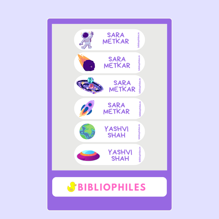 Personalised clothes stickers space theme