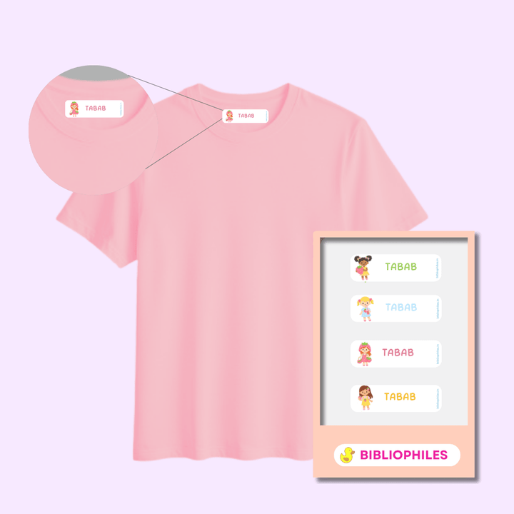 Personalised Clothes Stickers - Strawberry Girls - Bibliophiles