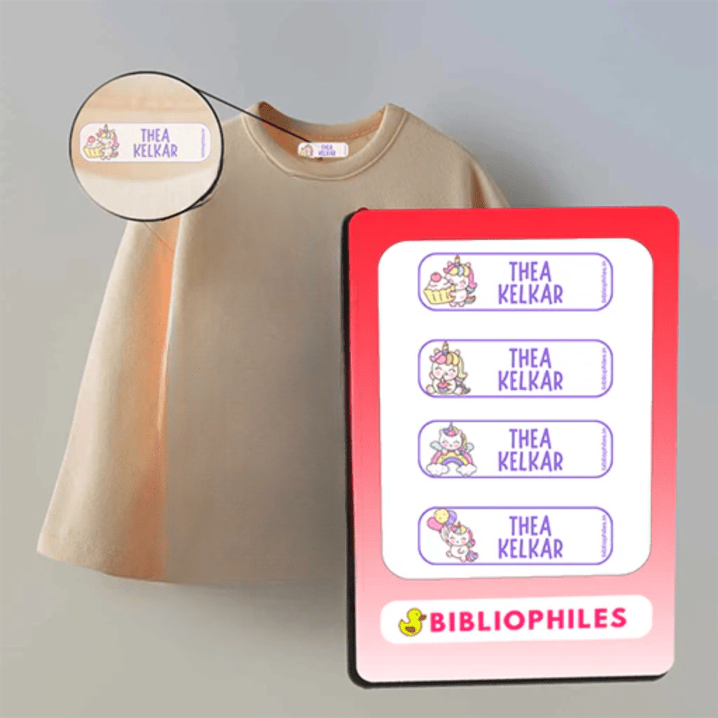 Personalised Clothes Stickers - Unicorn - Bibliophiles