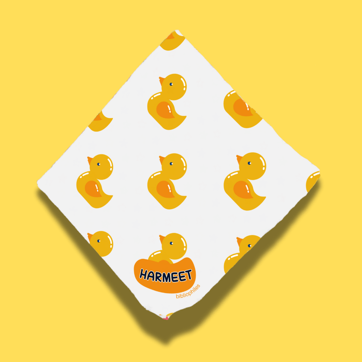 Personalised Muslin Handkerchief Set - Aqua (Pack of 3) with Name Labels - Bibliophiles