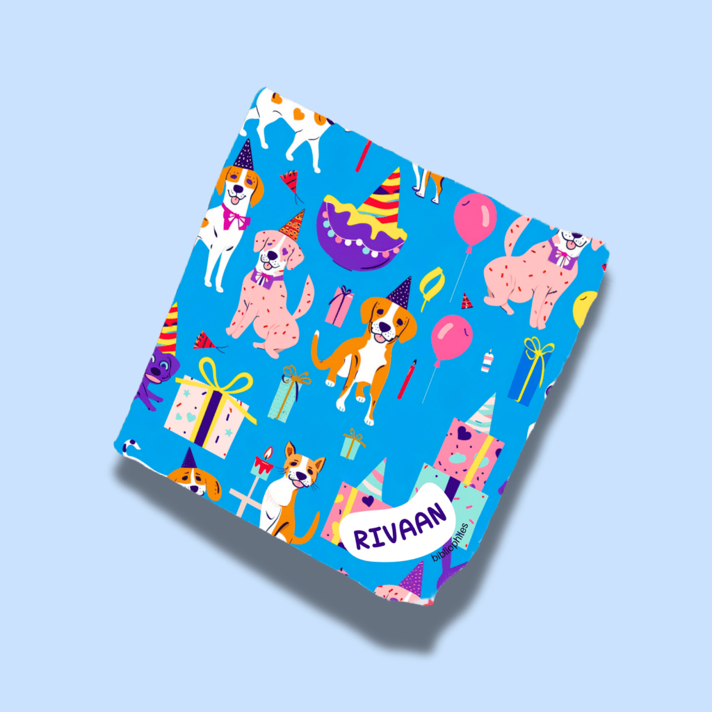 Personalised Muslin Handkerchief Set - Play Pals (Pack of 3) with Name Labels - Bibliophiles