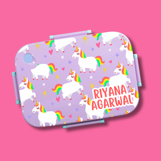 Premium Bento Lunch Box - Colourful Unicorn - Bibliophiles