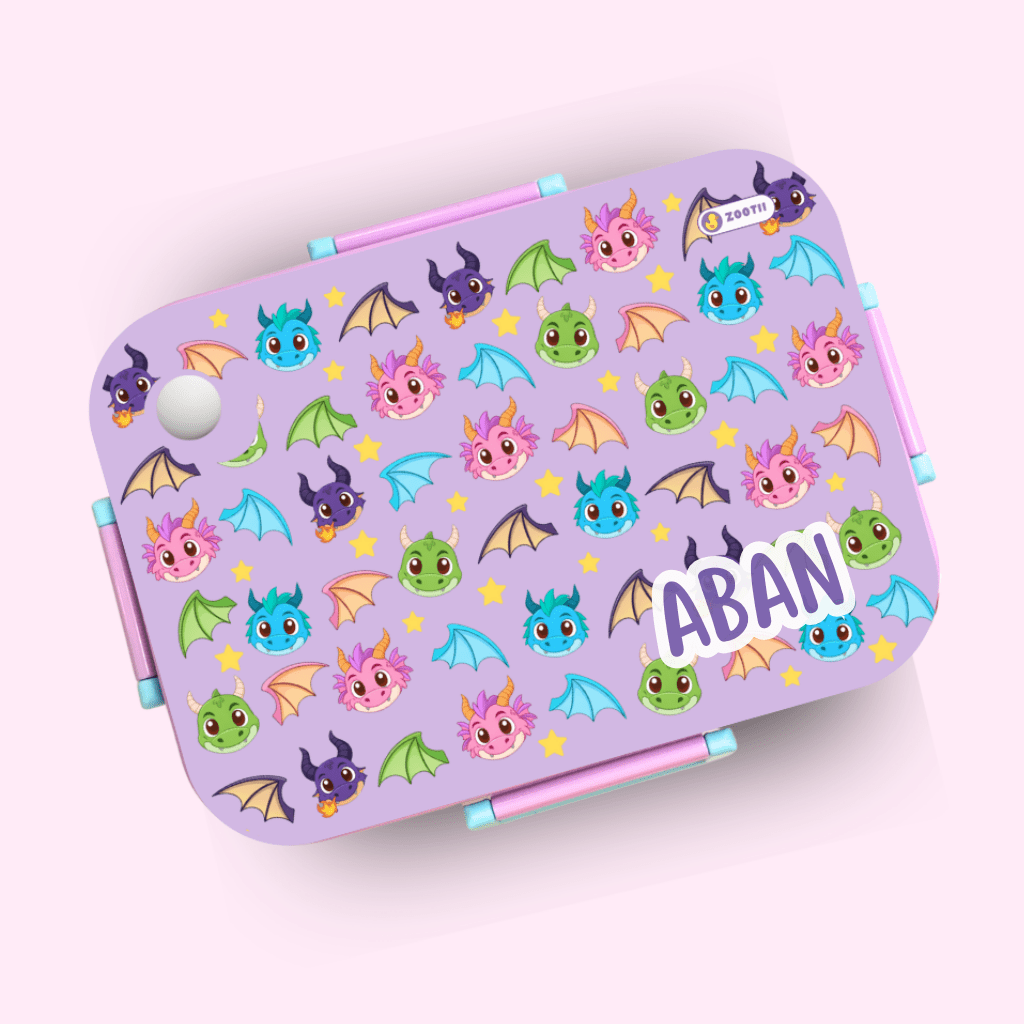 Premium Bento Lunch Box - Dragon Purple - Bibliophiles