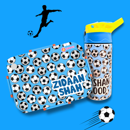Premium Bento Lunch Box & Water Bottle - Football - Bibliophiles