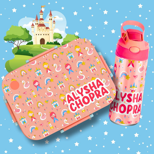 Premium Bento Lunch Box & Water Bottle - Princess - Bibliophiles