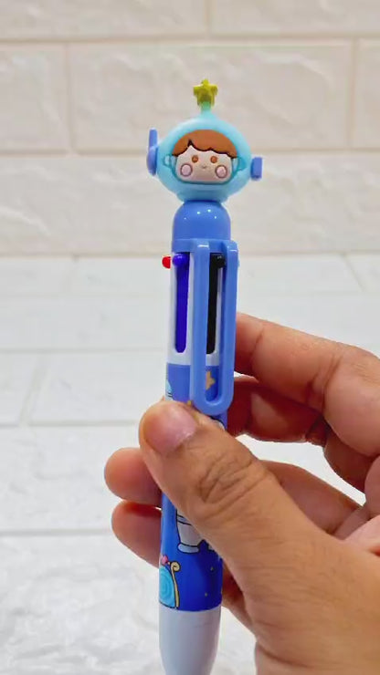 Cute Click 6 Colour Astronaut Pens