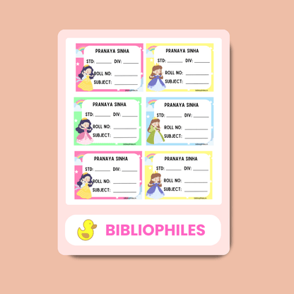 Princess Book Labels | Personalised Premium Labels - Bibliophiles