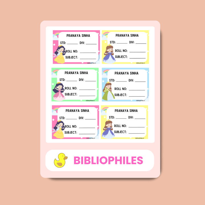 Princess Book Labels | Personalised Premium Labels - Bibliophiles