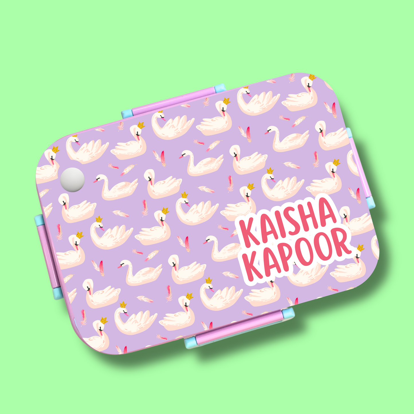 Premium Bento Lunch Box - Swans Purple
