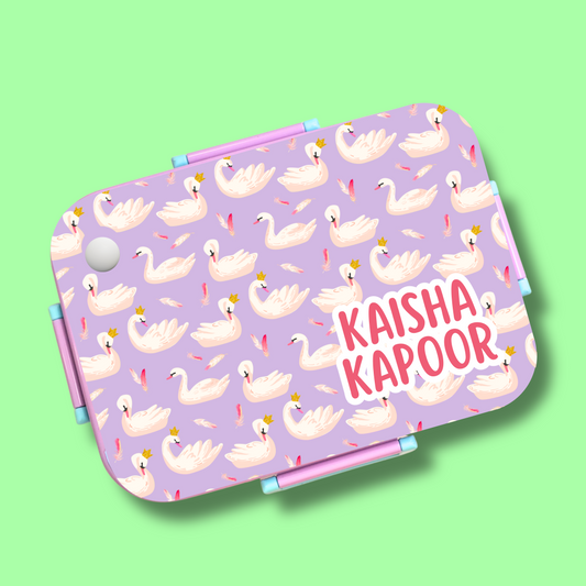 Premium Bento Lunch Box - Swans Purple