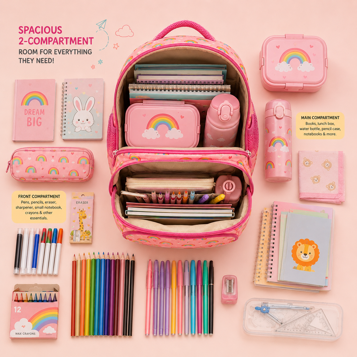 Zootii Smart Kids School Bag - Rainbow