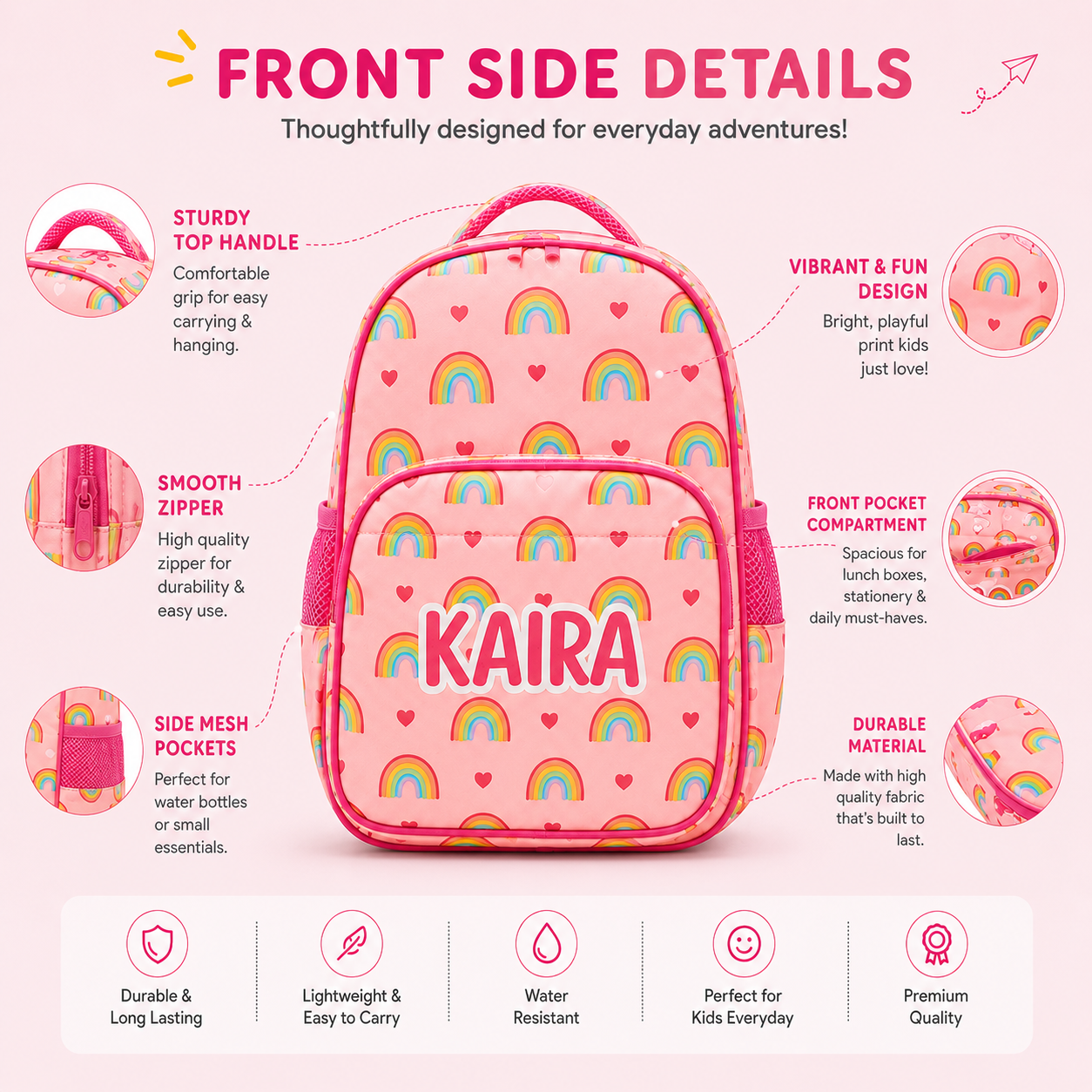 Zootii Smart Kids School Bag - Rainbow