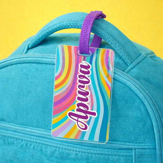 Luggage Tag - Rainbow Pattern (Transparent Tag)