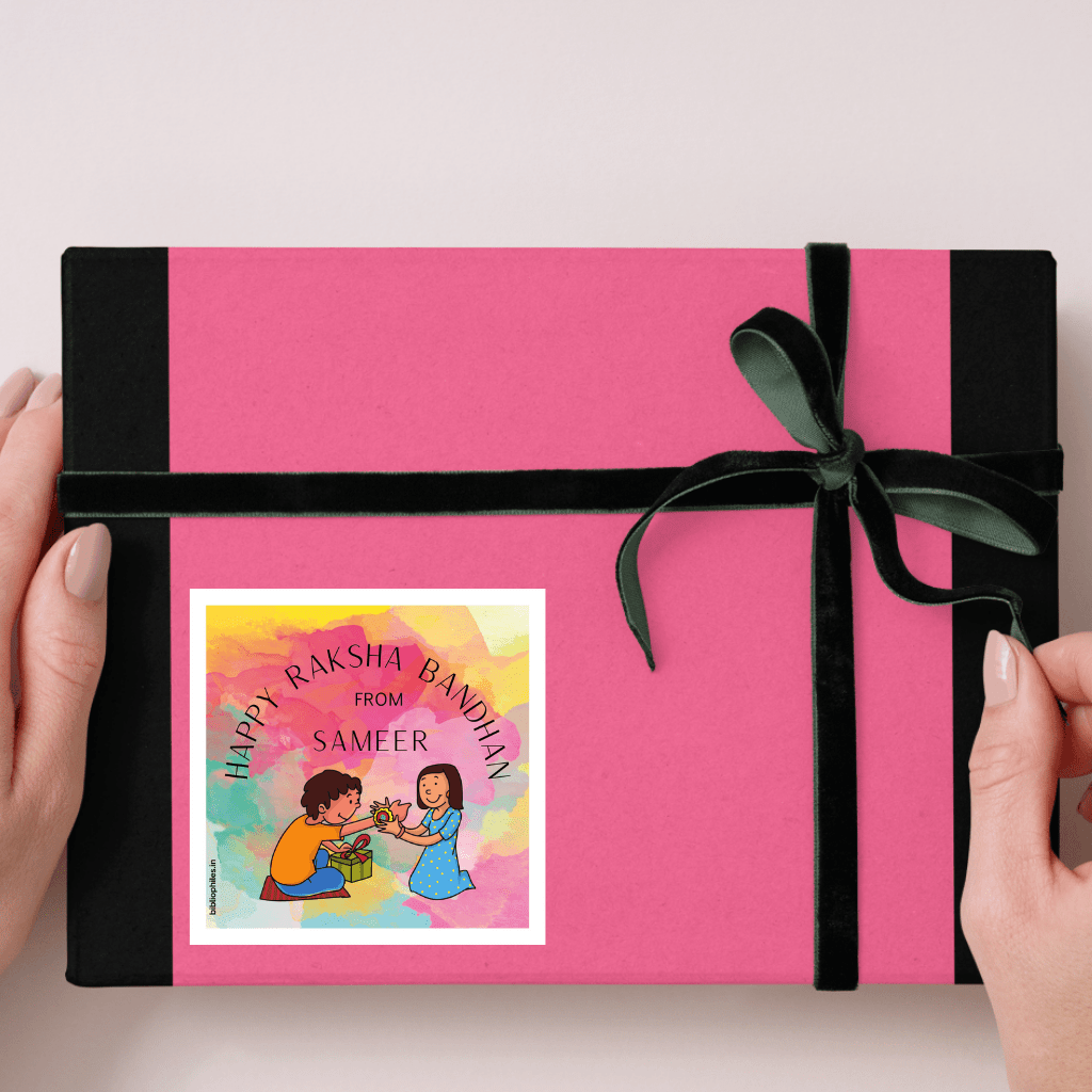 Rakhi Personalised Gift Tag Stickers - Bibliophiles