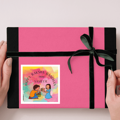 Rakhi Personalised Gift Tag Stickers - Bibliophiles