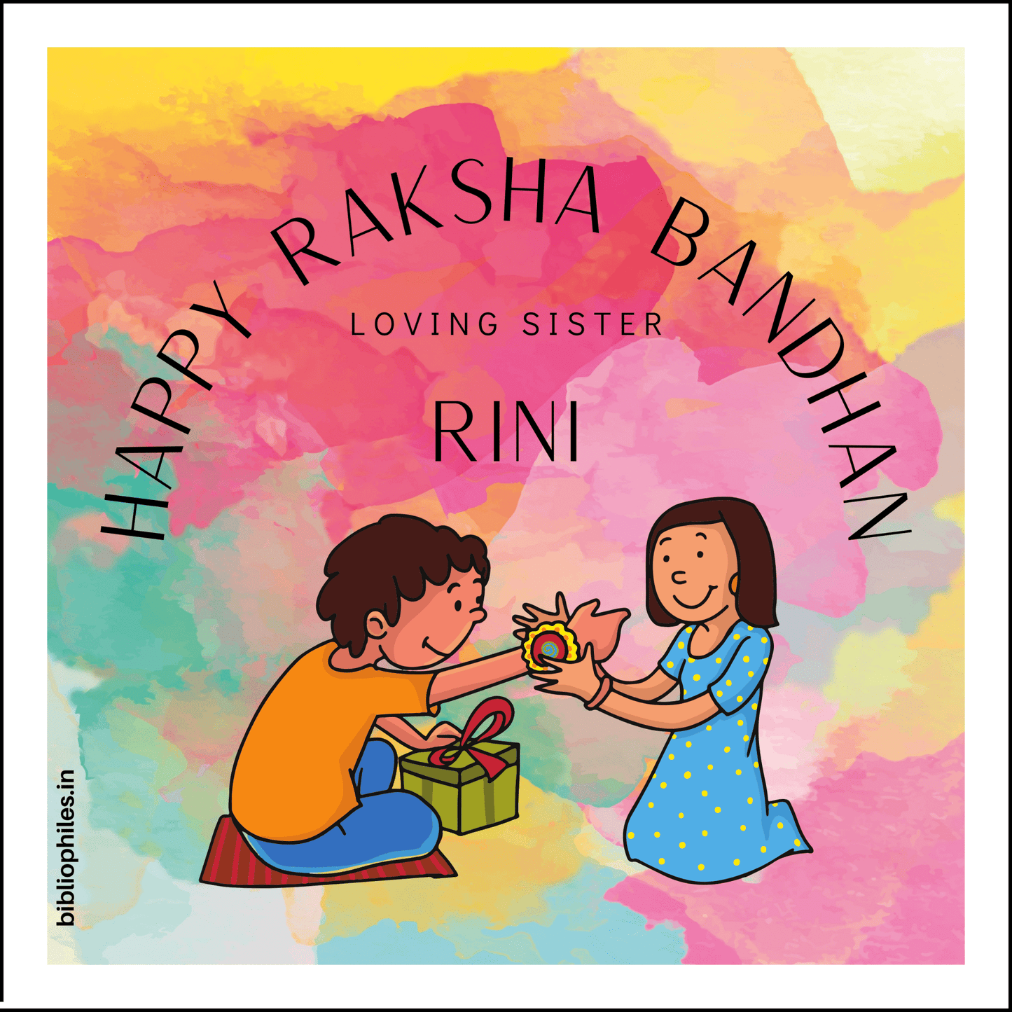 Rakhi Personalised Gift Tag Stickers - Bibliophiles
