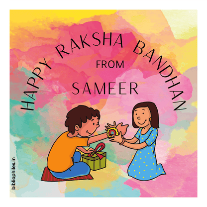 Rakhi Personalised Gift Tag Stickers - Bibliophiles