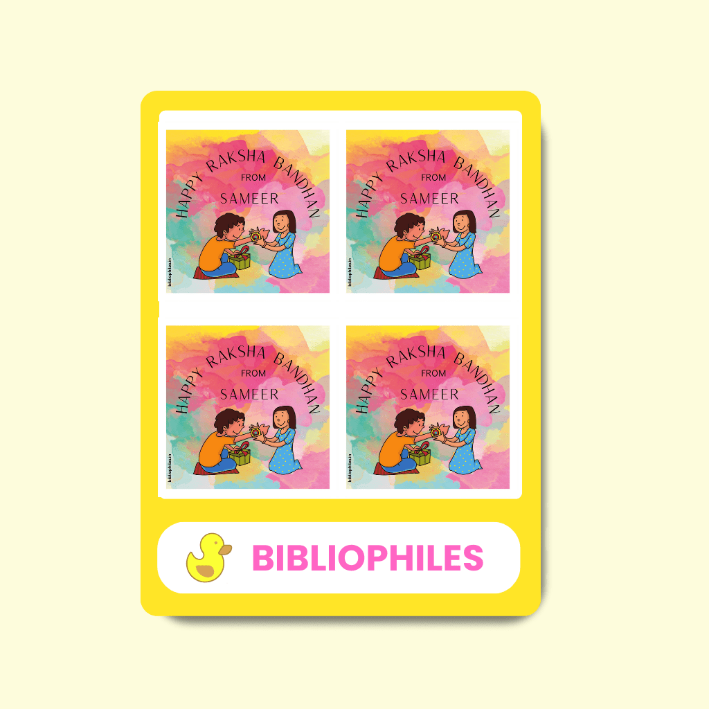 Rakhi Personalised Gift Tag Stickers - Bibliophiles
