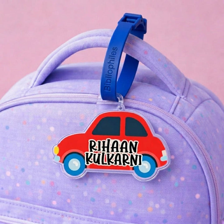 Personalised Bag Tags for Kids India – Cars Shape Design | Zootii by Bibliophiles