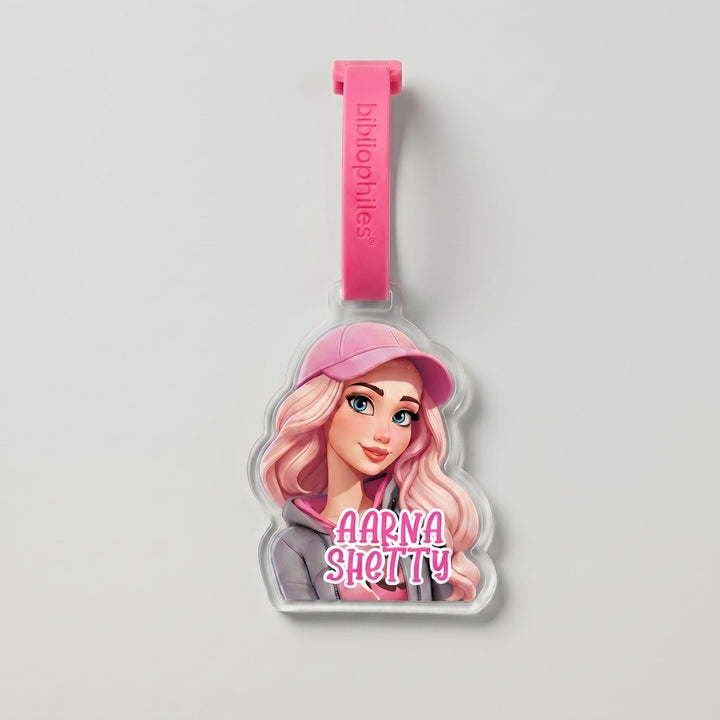 Shape Luggage Tag - Cute Girl - Bibliophiles