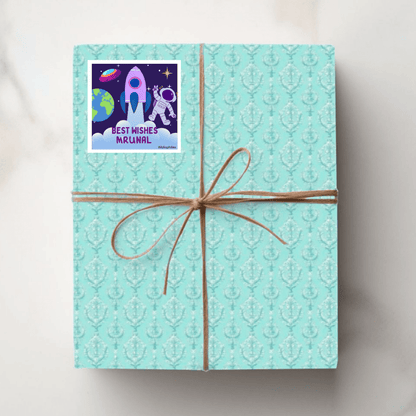 Space Personalised Gift Tag Stickers - Bibliophiles