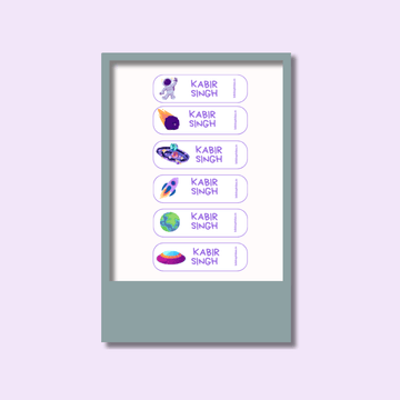 Space Personalized Clothes Stickers - Bibliophiles
