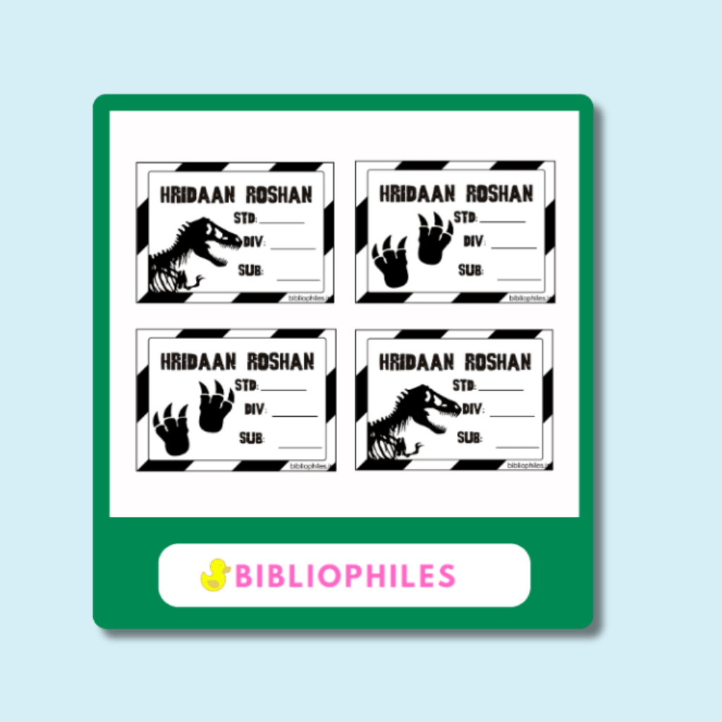Starting the School Combo - Jurassic (Transparent Label Bag Tag Cloth Labels Book Labels) - Bibliophiles