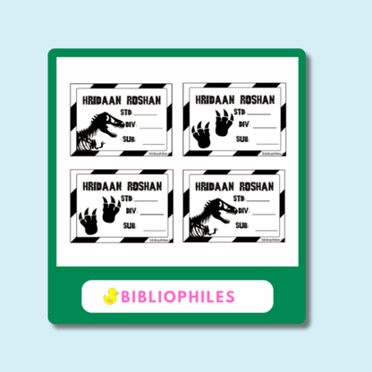 Starting the School Combo - Jurassic (Transparent Label Bag Tag Cloth Labels Book Labels) - Bibliophiles