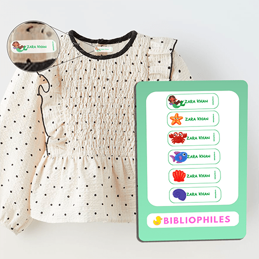 Starting the School Combo - Mermaid (Transparent Label Bag Tag Cloth Labels Book Labels) - Bibliophiles