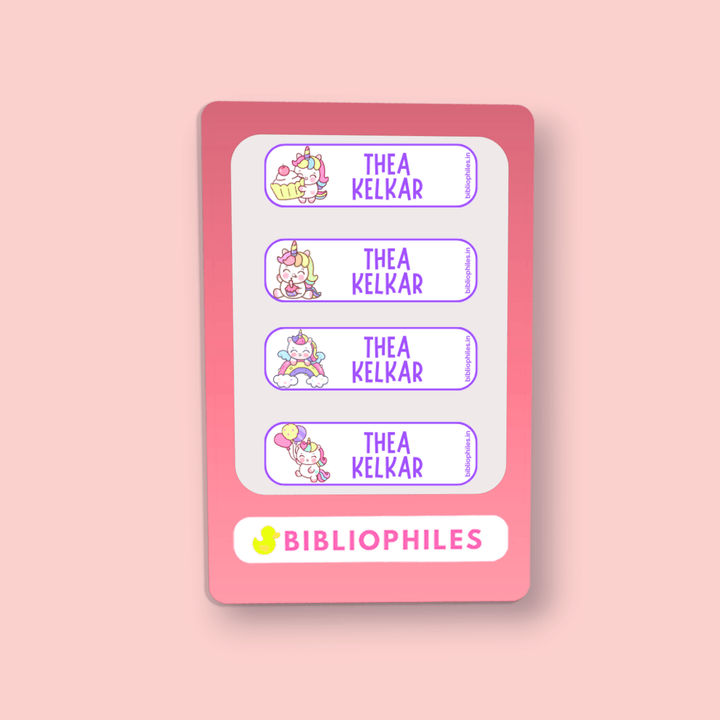 Starting the School Combo - Unicorn (Transparent Labels Bag Tag Cloth Labels Book Labels) - Bibliophiles