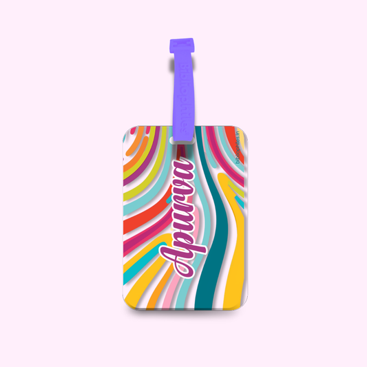 Luggage Tag - Rainbow Pattern (Transparent Tag)