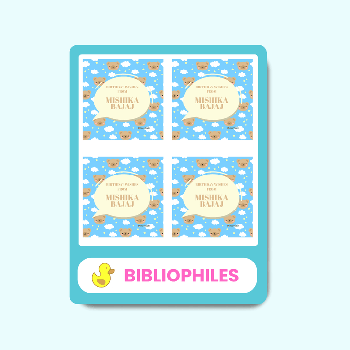 Teddy Personalised Gift Tag Stickers - Bibliophiles
