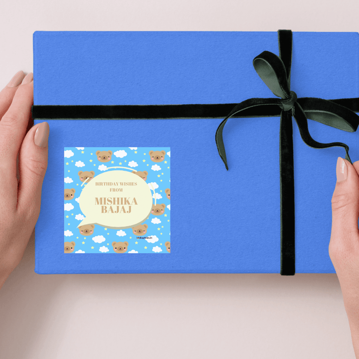 Teddy Personalised Gift Tag Stickers - Bibliophiles