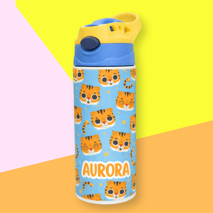 Tiger Personalised Water Bottle (Tiger - Blue) - Bibliophiles