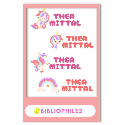 Transparent Labels - Baby Unicorn (Personalised) - Bibliophiles