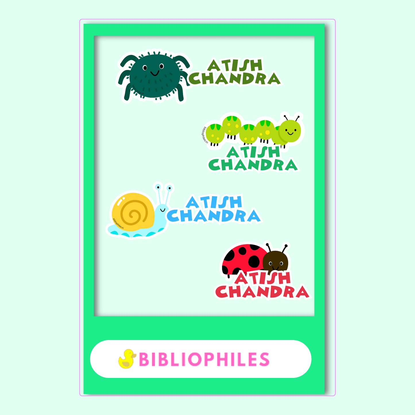Transparent Labels - Bugs (Personalised) - Bibliophiles
