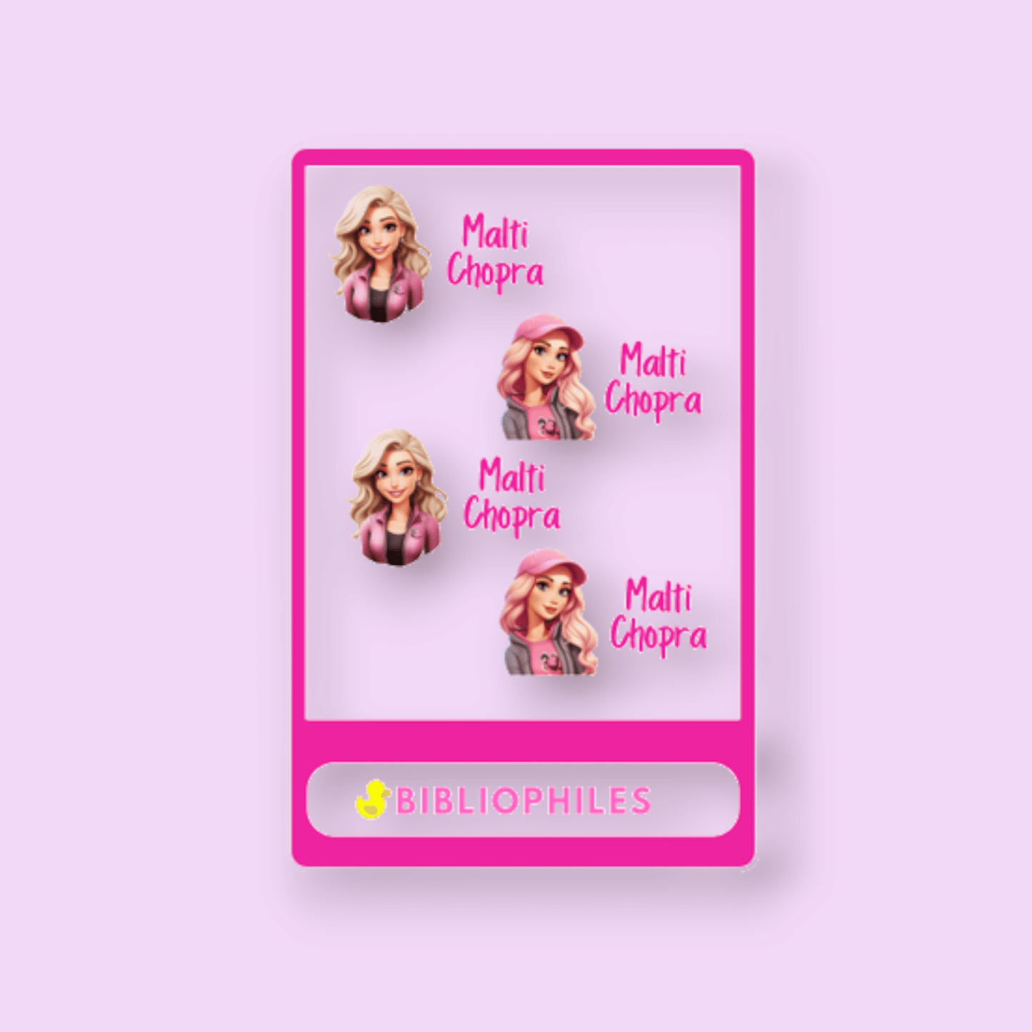 Transparent Labels - Cute Girl (Personalised) - Bibliophiles