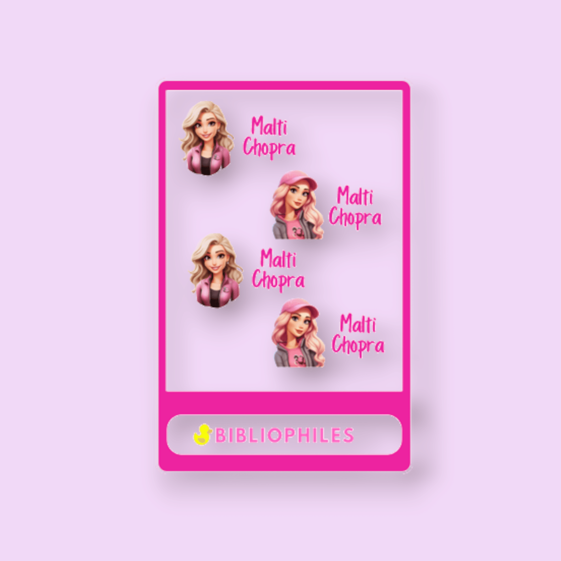Transparent Labels - Cute Girl (Personalised) - Bibliophiles