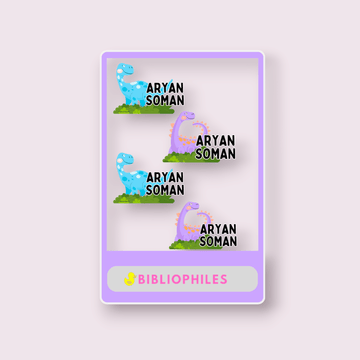 Transparent Labels - Dino (Personalised) - Bibliophiles